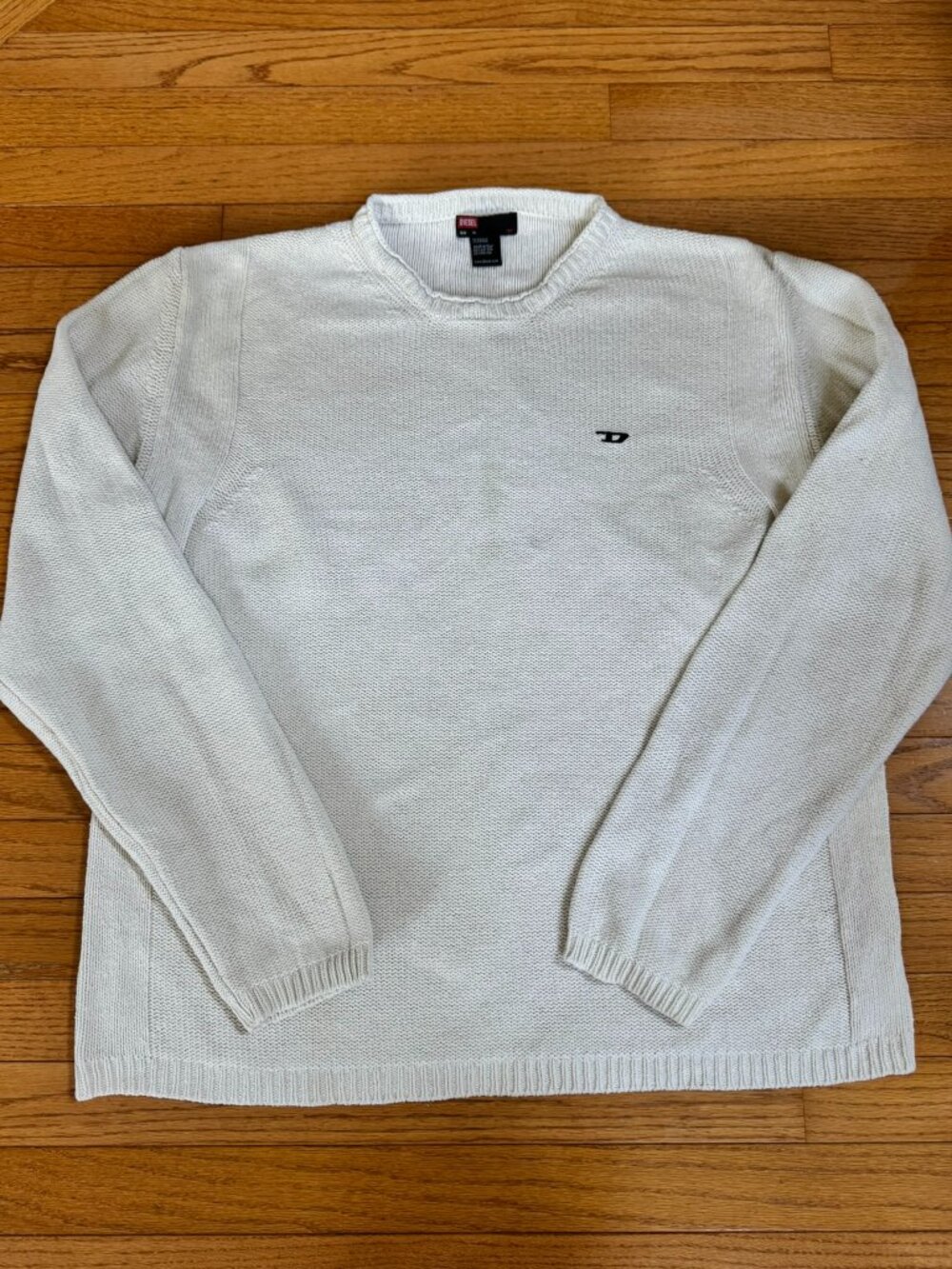 Diesel Vintage Men’s XL Cream Knit Sweater Made in Italy